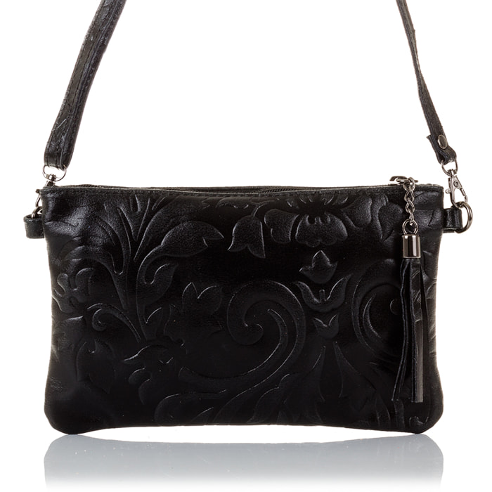 Deanna Borsa a mano Donna.Pelle autentica Camoscio Incisa Fiori