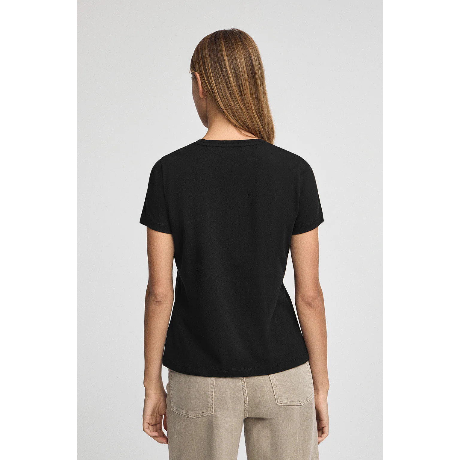 Camiseta negra de manga corta con brillantes Polo Club