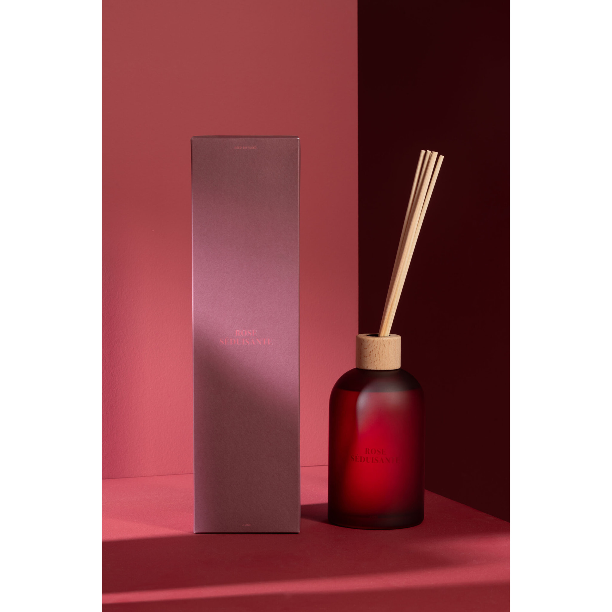J-Line Bâtonnets parfumés Accords Essentiels - Rose Séduisante - rouge - 550 ml