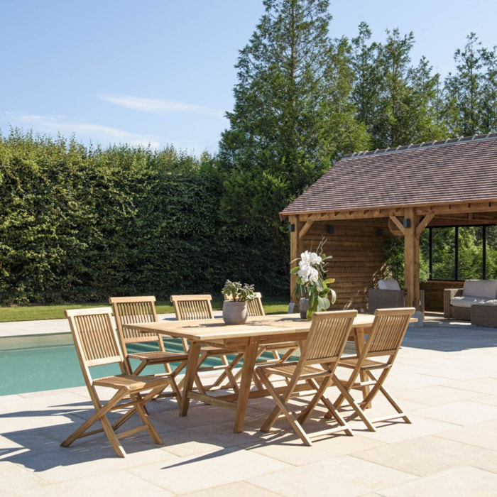 FUN - Salon de jardin en teck 8/10 personnes