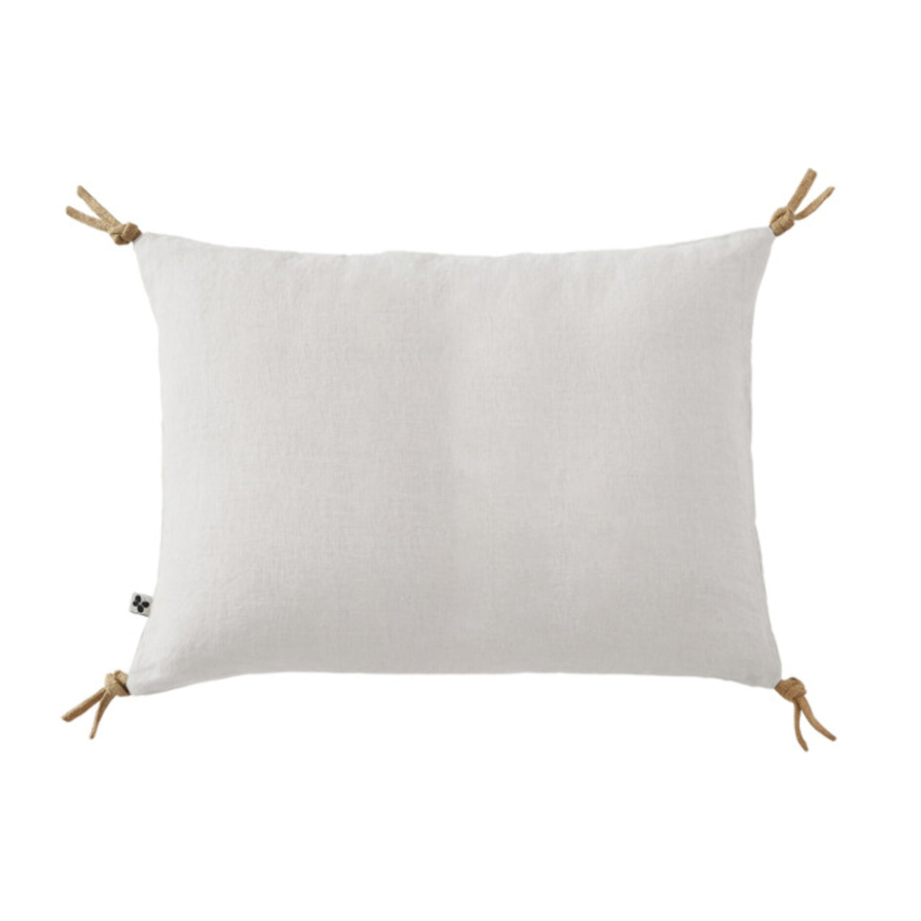 Coussin 40 x 60 cm en lin lavé avec 4 nouettes en jute - SOLINE