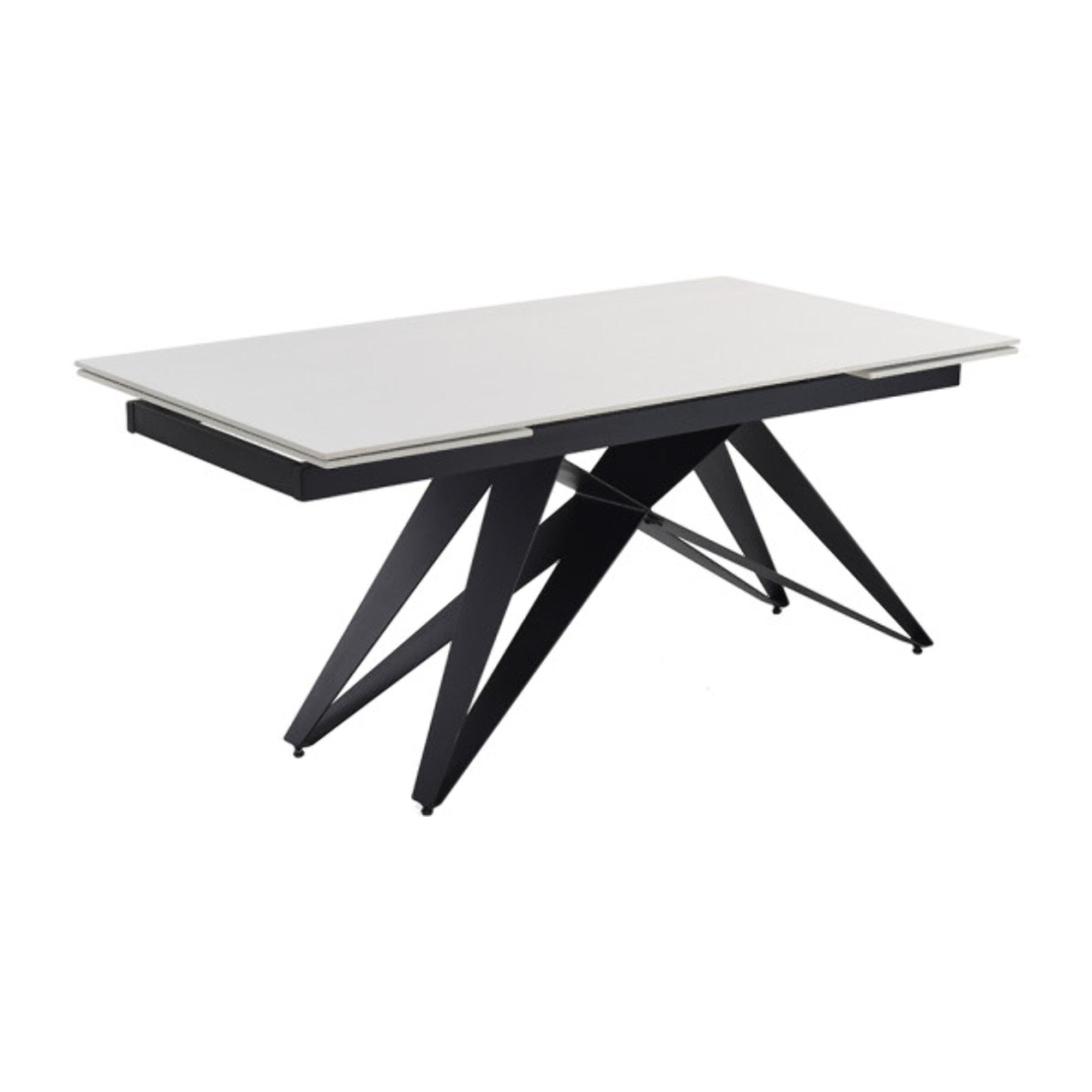 Table extensible céramique blanche 180/260 cm - 8 piètements - UNIK