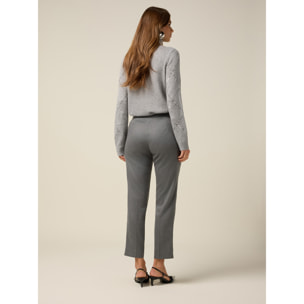 Oltre - Pantalones regulares de franela - Gris