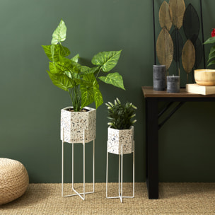 Lot De 2 Pot De Fleur Terrazzo