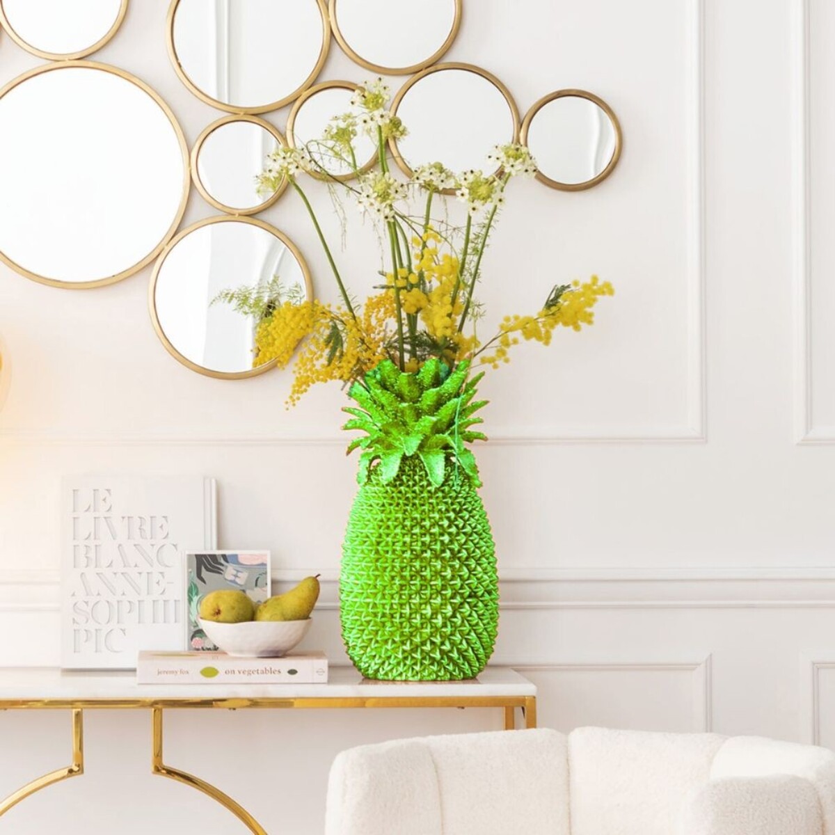 Vase ananas vert 30cm Kare Design