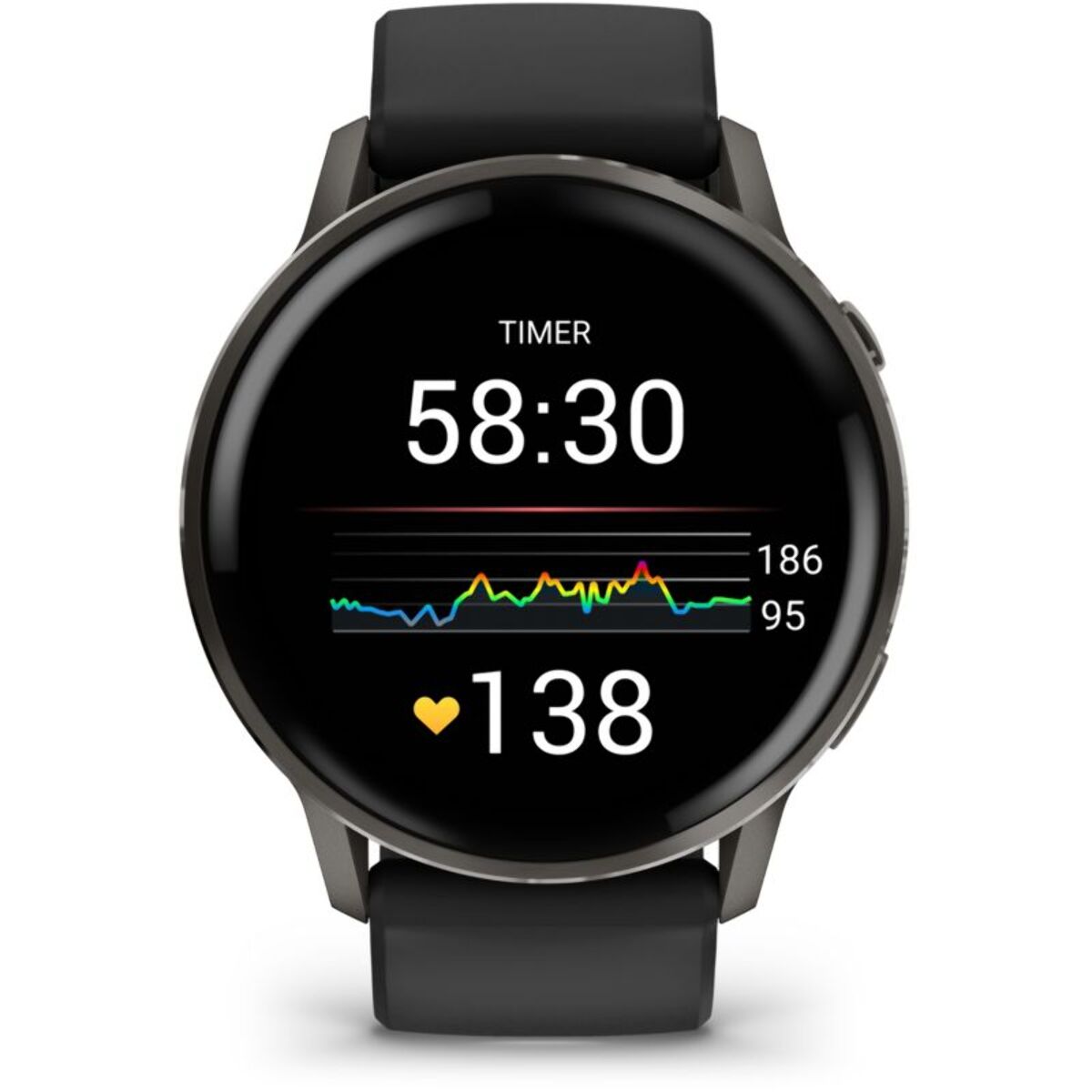 Montre sport GARMIN Venu 4 Noir/Gris Silicone noir 45mm