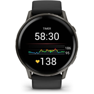 Montre sport GARMIN Venu 4 Noir/Gris Silicone noir 45mm