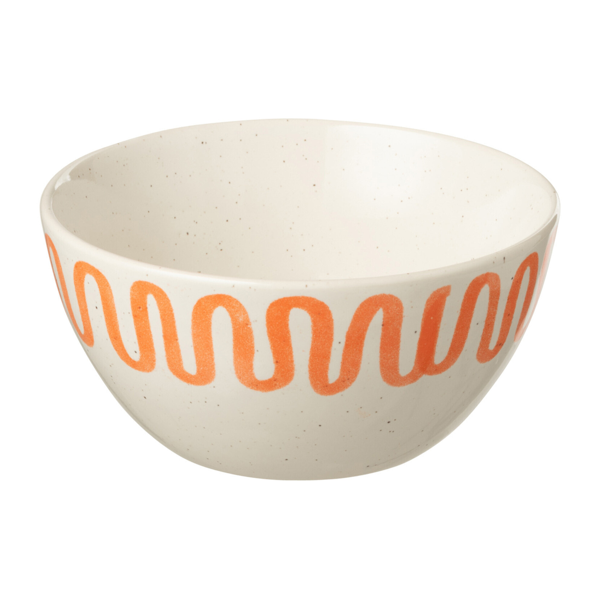 J-Line bol Pattern - porcelaine - orange - 4 pcs