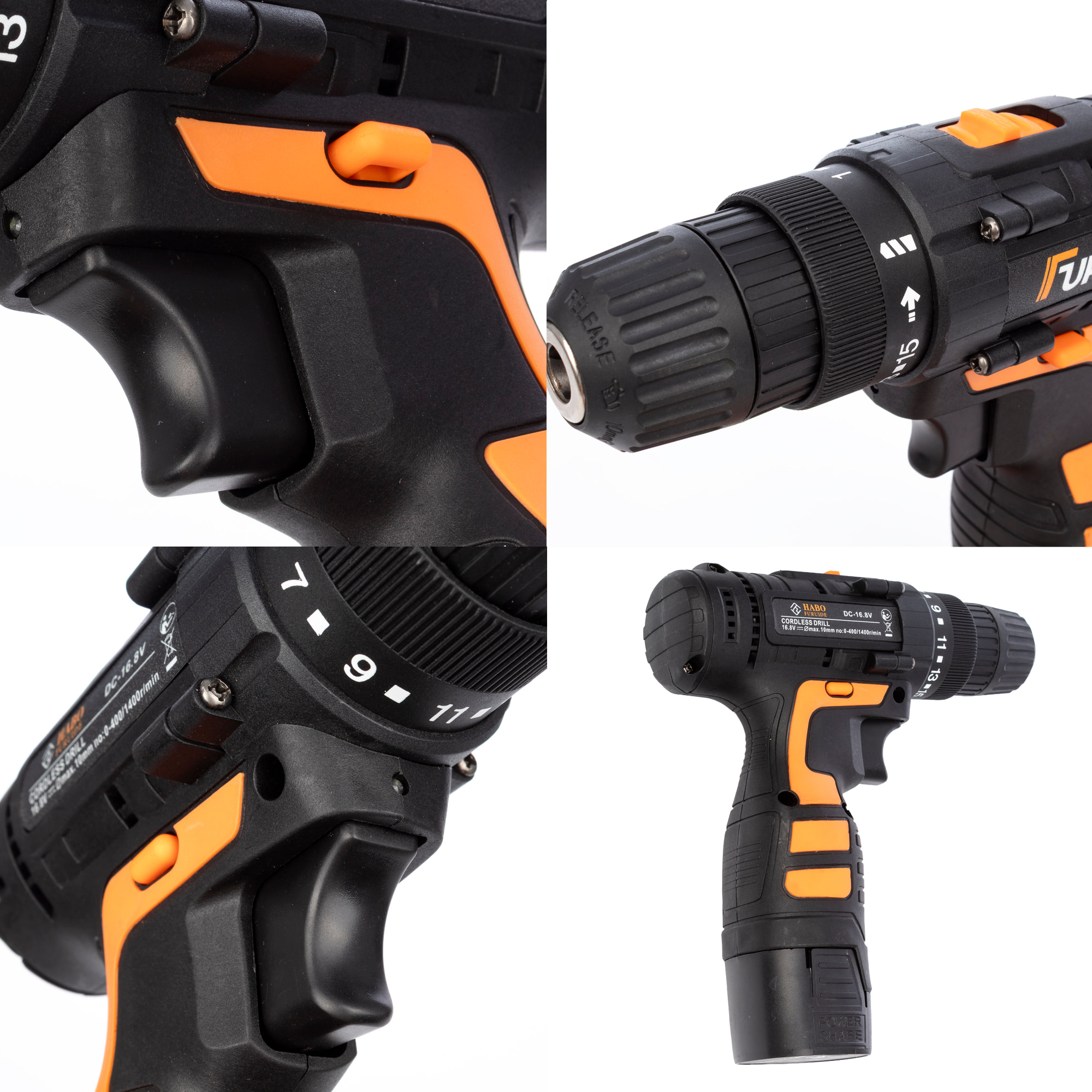 Juego de herramientas con maletín, taladro eléctrico de doble velocidad, doble batería de 16.8 V 1300mAh y 120 piezas.