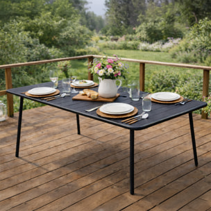 EVORA Table de jardin 4 à 6 places 120cm gris foncé