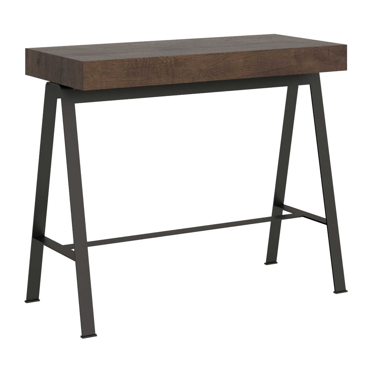 Console extensible 90x40/196 cm Banco Small Noyer cadre Anthracite