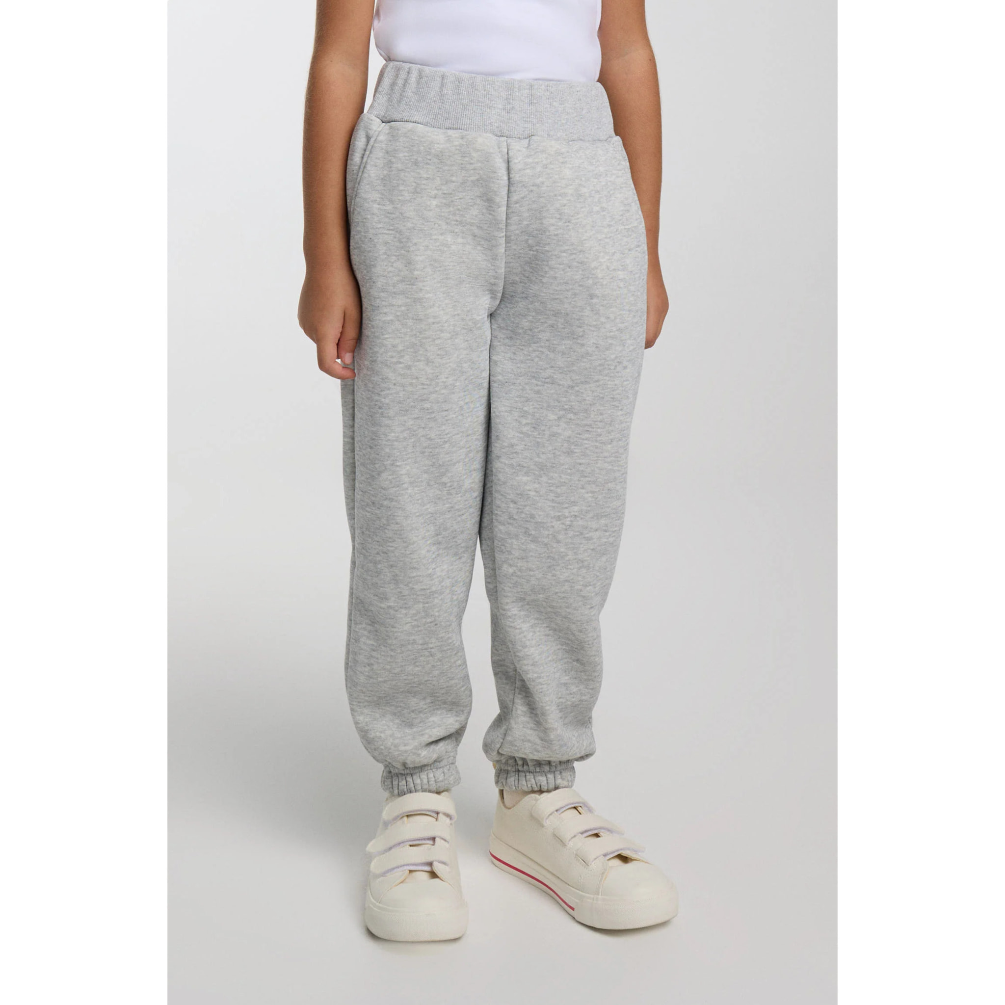 Chándal deportivo de niña afelpado sudadera y jogger gris