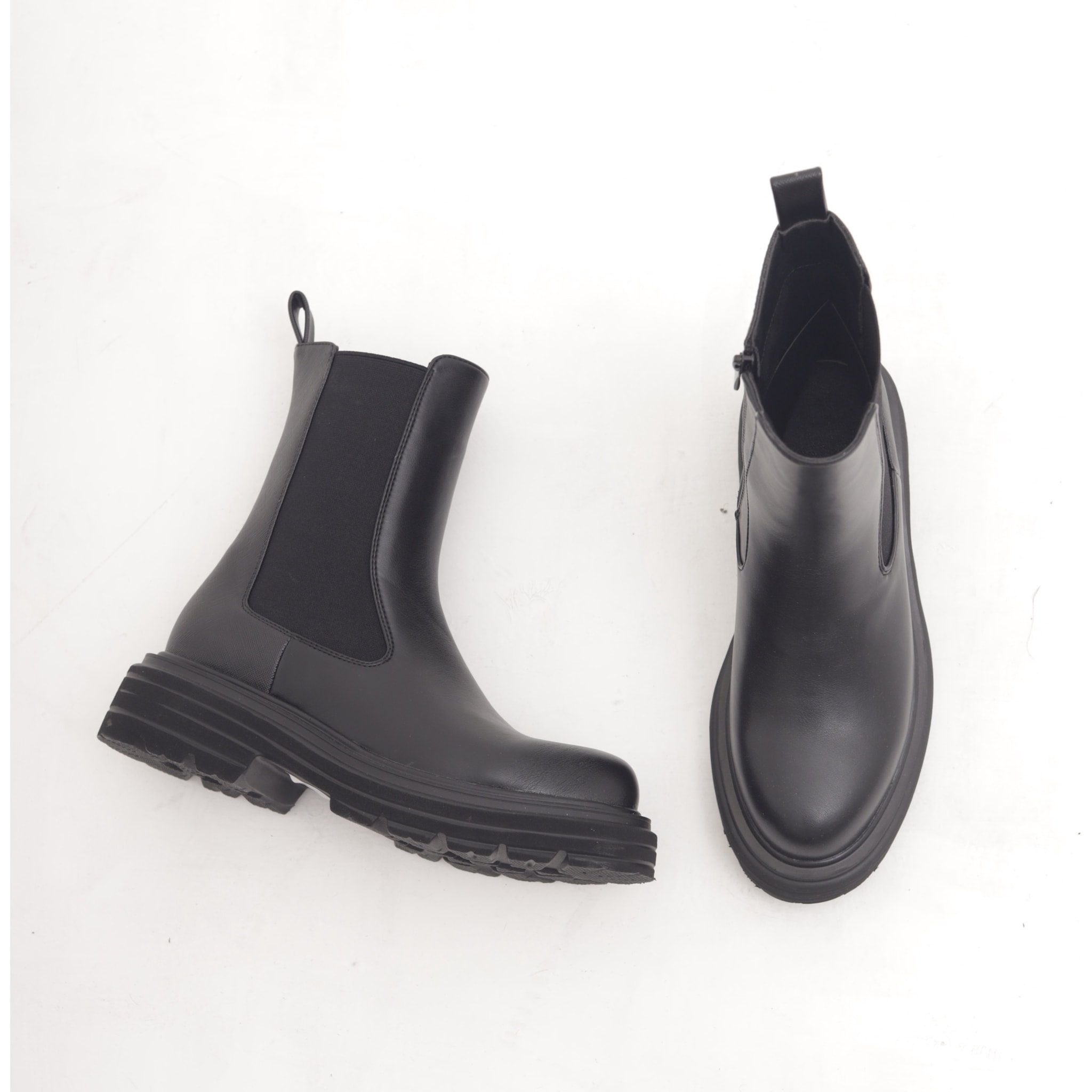 STIVALETTO ELASTICO E ZIP NERO