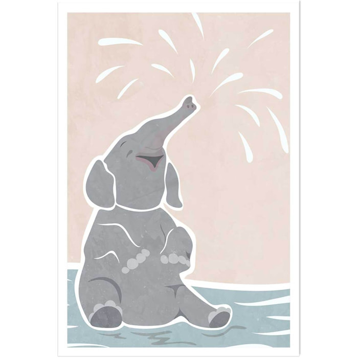 Affiche enfant scandi elephant  Affiche seule