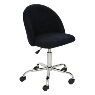 Chaise de bureau Geos - bouclette - bleu encre