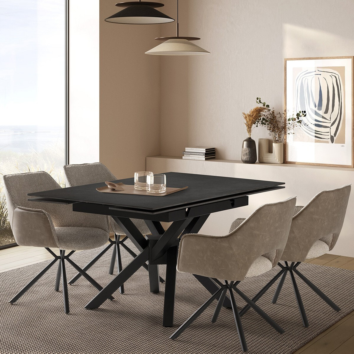 Table à manger extensible carrée céramique - ZOA