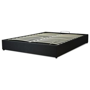 Lit coffre Futura | Ouverture électrique avec télécommande | Espace de stockage jusqu'à 900 L | Tissu | Gris foncé