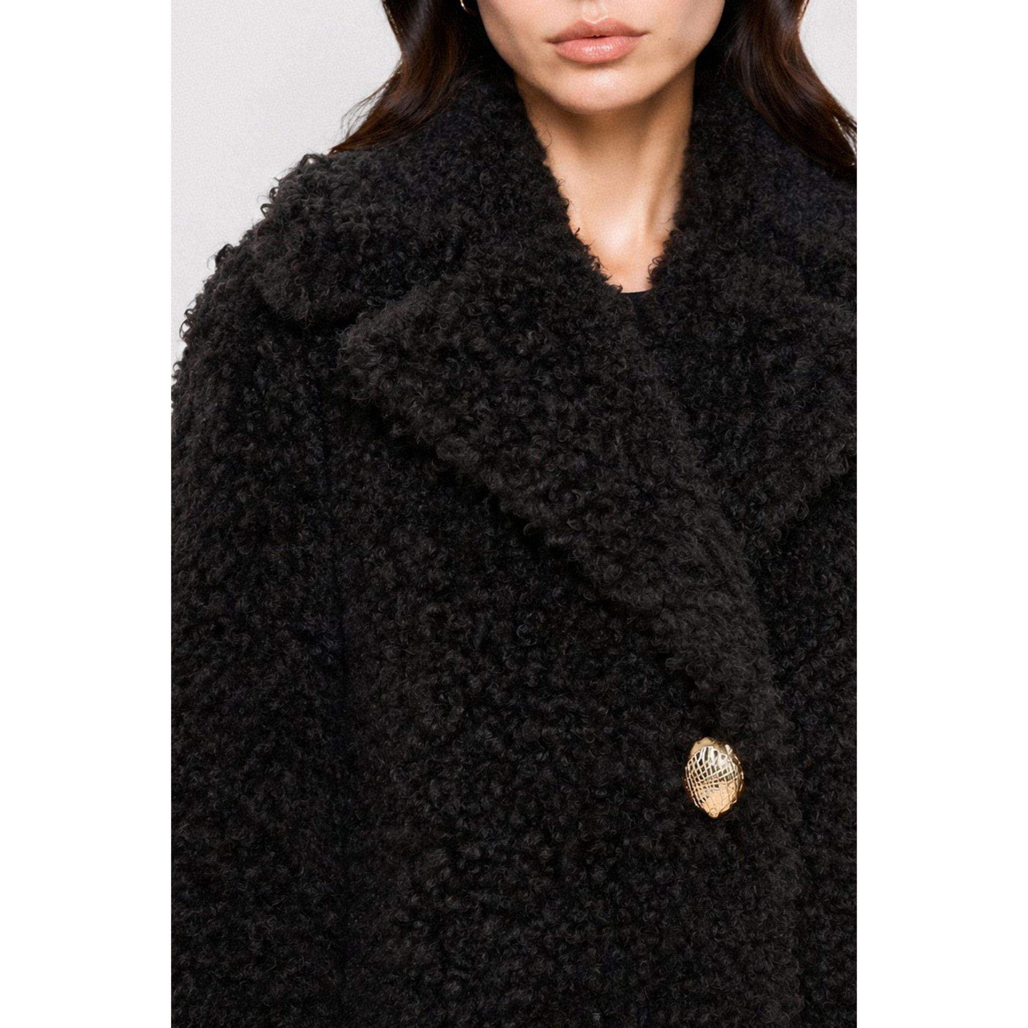 Kocca - Cappotto da donna in tessuto riccio con ampio collo Donna