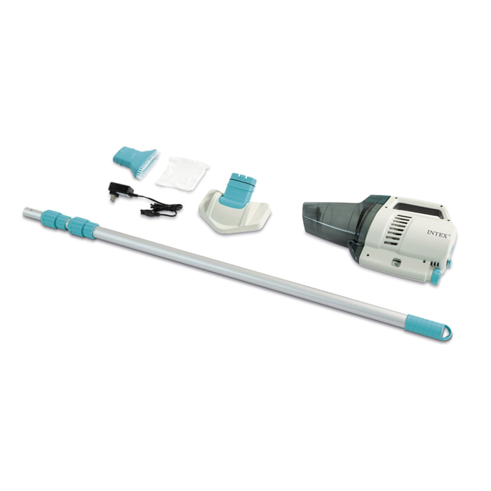 Intex Aspirapolvere Vacuum Ricaricabile ZR200 per Piscine e Spa, con Asta 280 cm e due Teste Aspiratrici