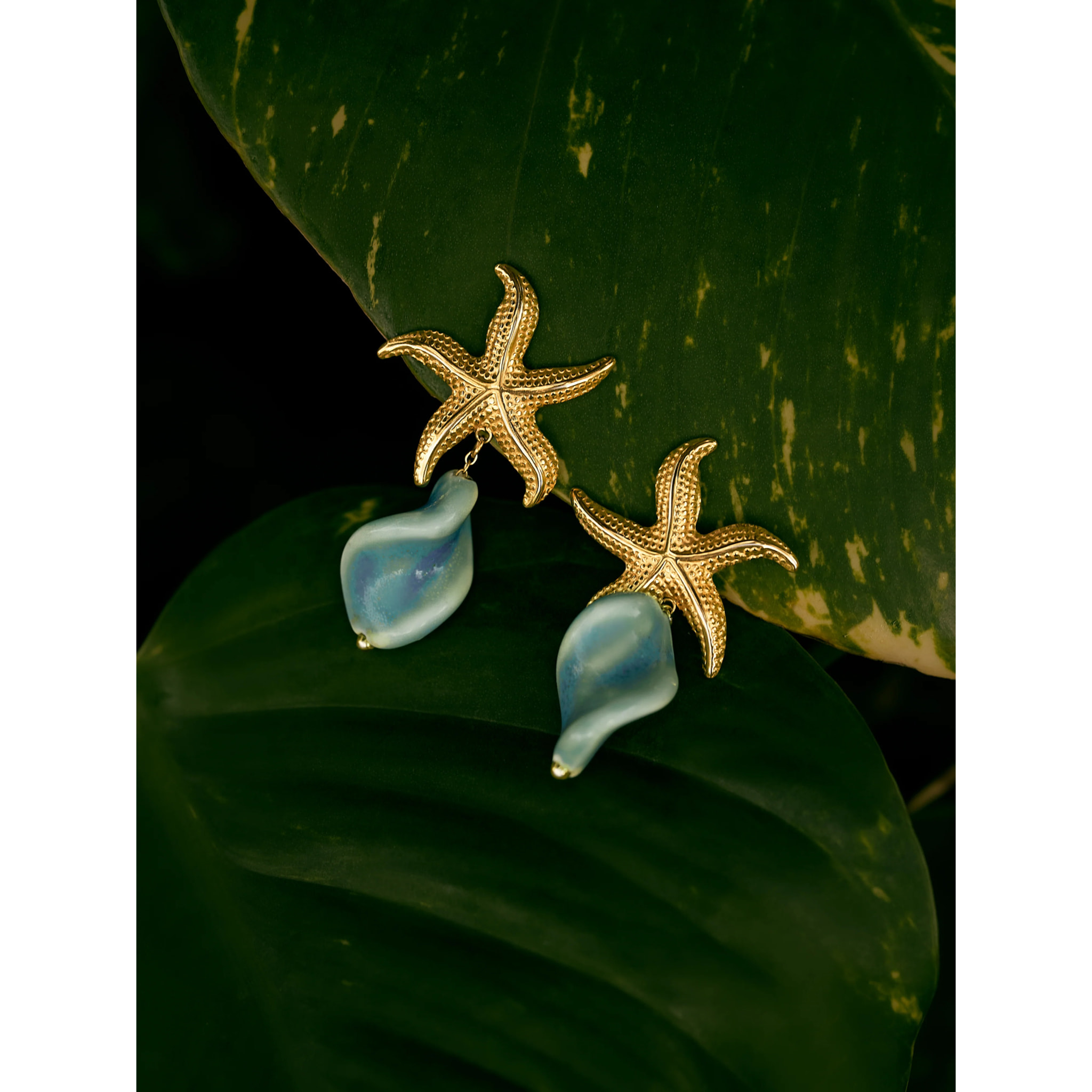 Orecchini Starfish Wave Acciao Placcato Oro