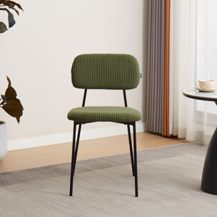 Lot de 4 chaises en velours côtelé - LORIE