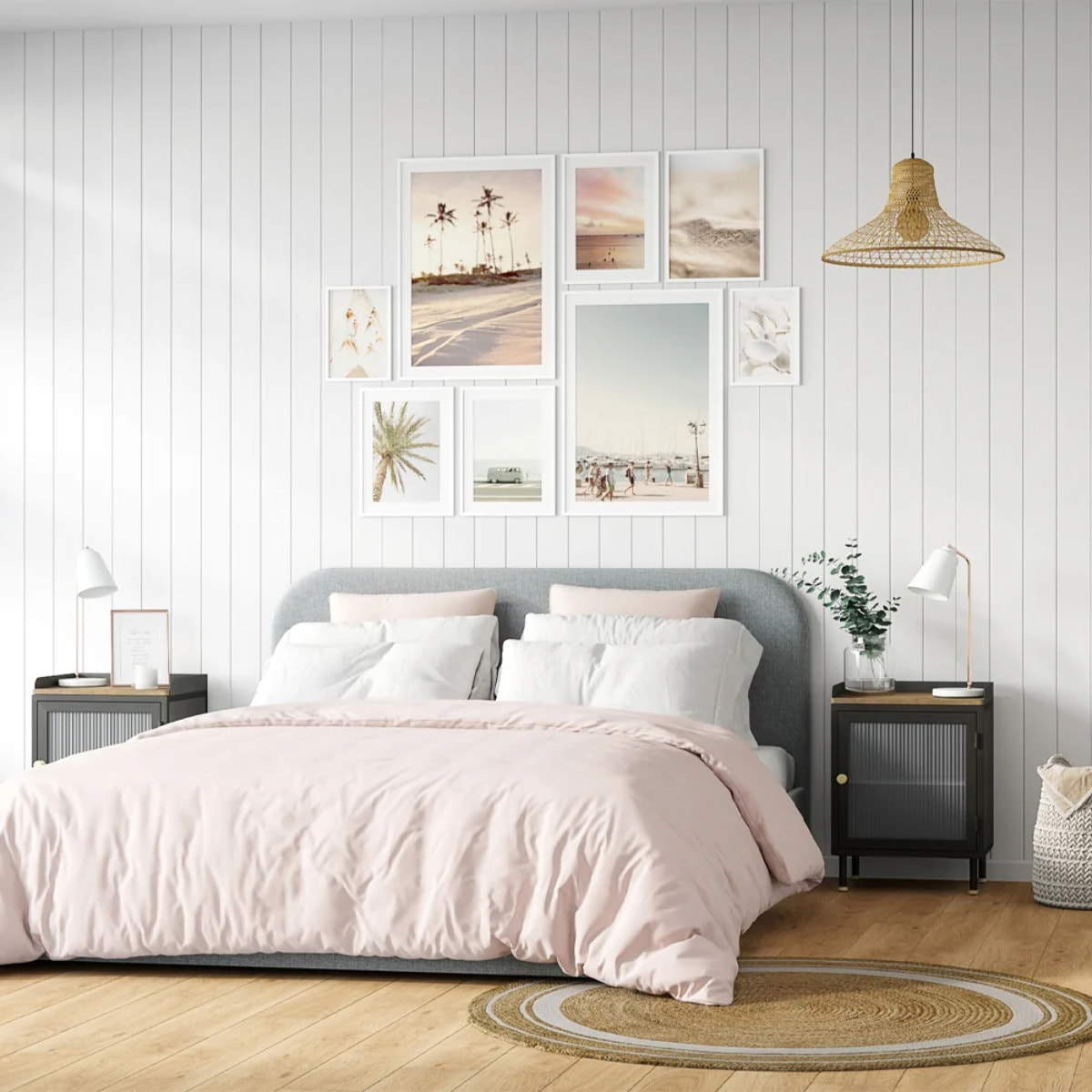 Table de chevet en métal gris métallisé - Gauthier