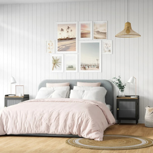 Table de chevet en métal gris métallisé - Gauthier