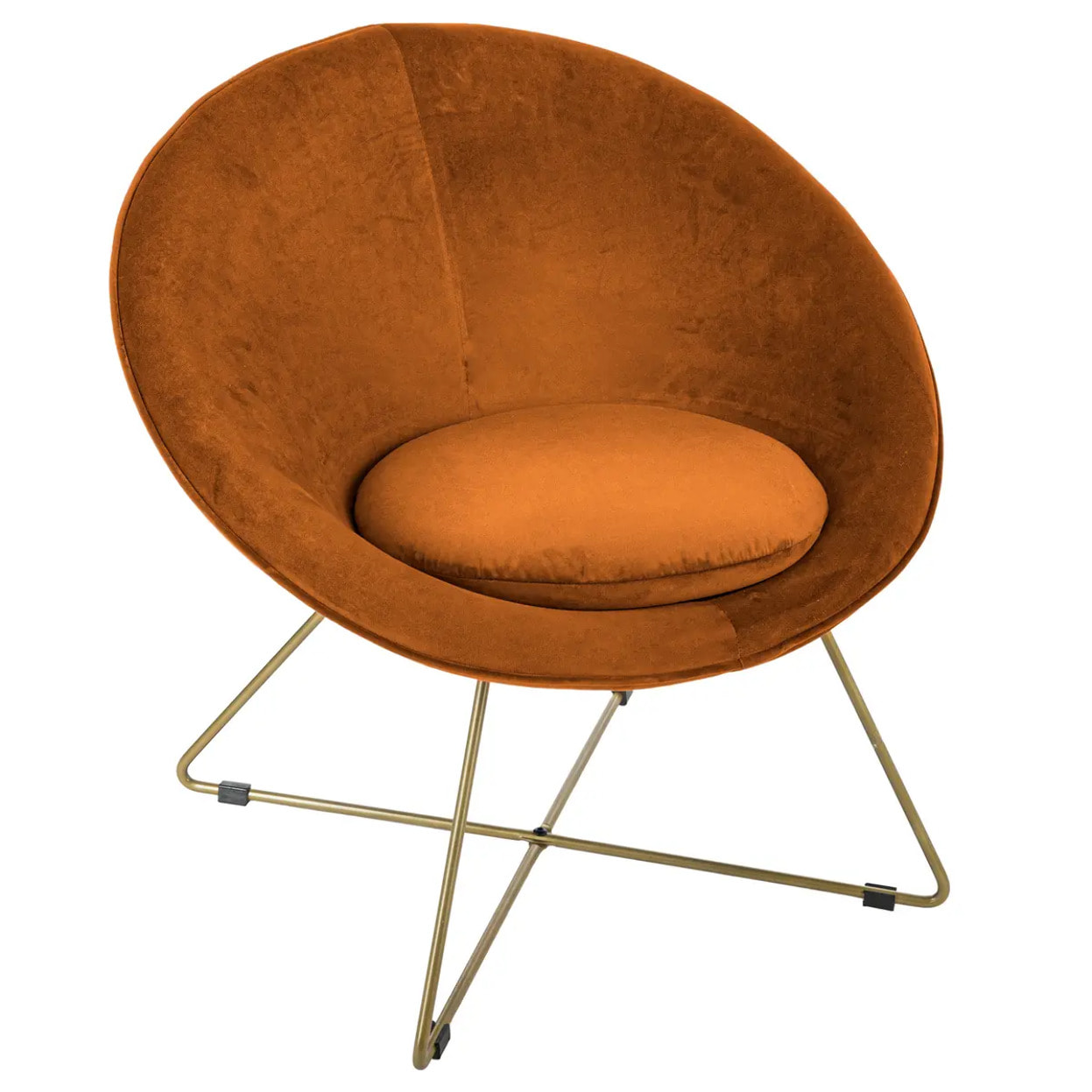 Fauteuil "Evan" Ambre en velours