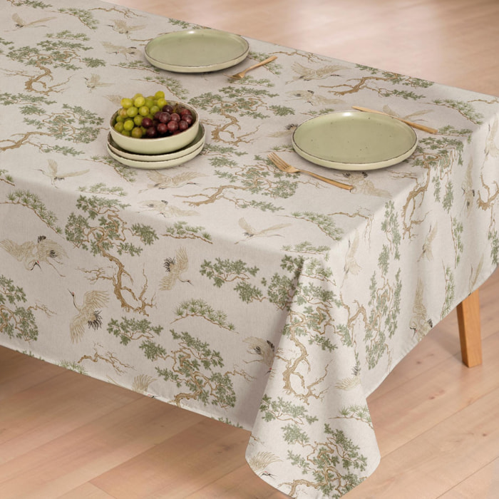 Nappe imprimée anti-taches VERT GARZA