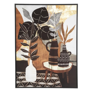 Toile imprimée encadrée "Plante - bois - 58x78 cm