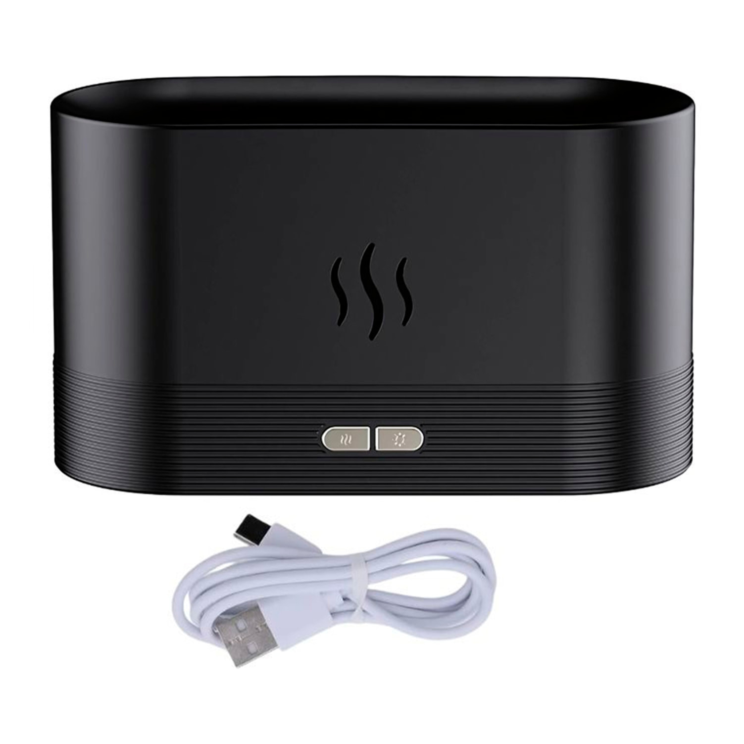 Diffusore di aromi con effetto fiamma, 9 colori, 2 impostazioni di luminosità e capacità di 180 ml. Consente oli essenziali non corrosivi.
