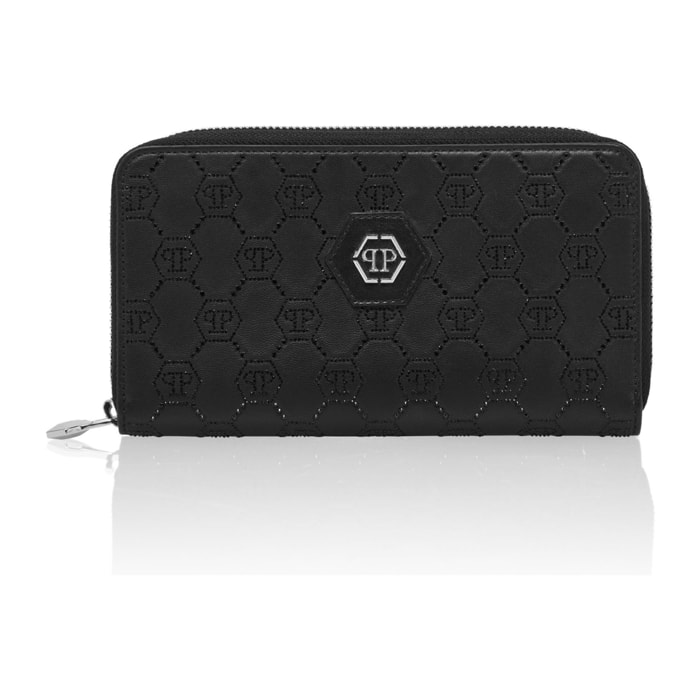 PHILIPP PLEIN Cartera con cremallera central MONOGRAM
