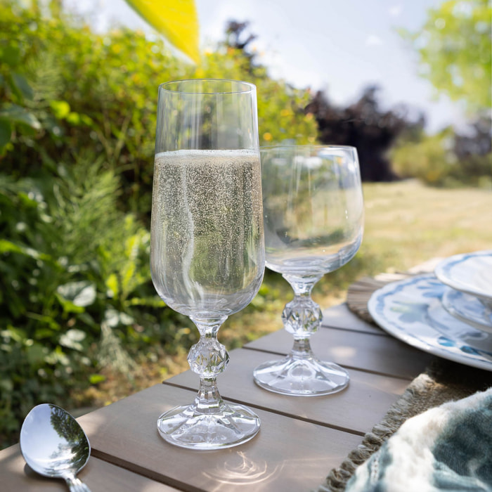 Lot de 3 flûtes en cristallin 18cl MATIGNON