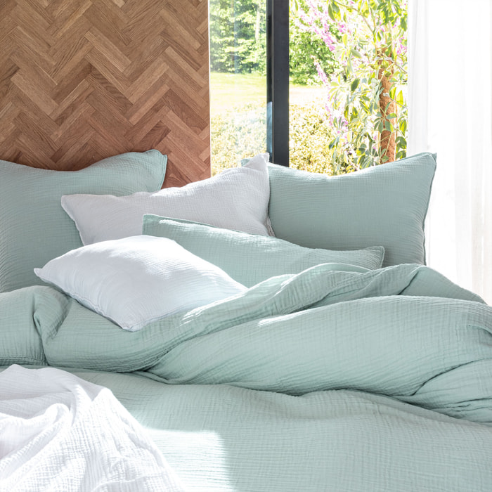 Taie d'oreiller en gaze de coton, SIMPLEMENT GAUFRÉ