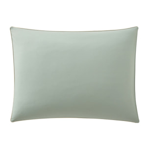 Taie d'oreiller bicolore en coton, BONS JOURS, Vert Palme/ Vert Aloe