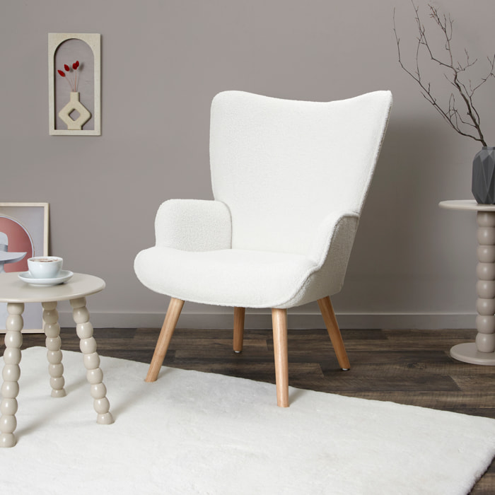Fauteuil Bouclette Blanc
