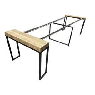 EMILIA Table console extensible 8-10 personnes effet bois 235cm