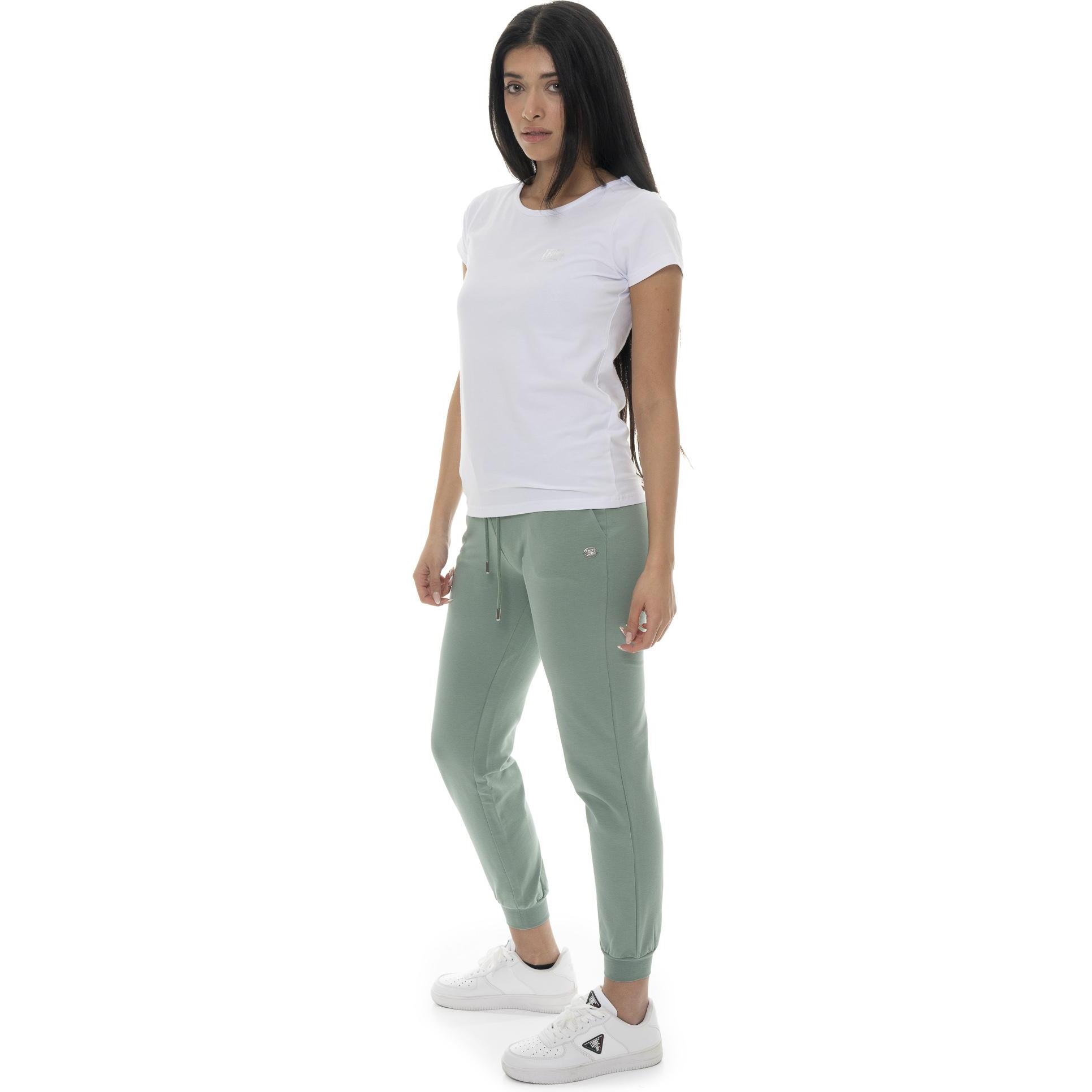 Pantaloni da donna in cotone non felpato con polsini Leone Basic
