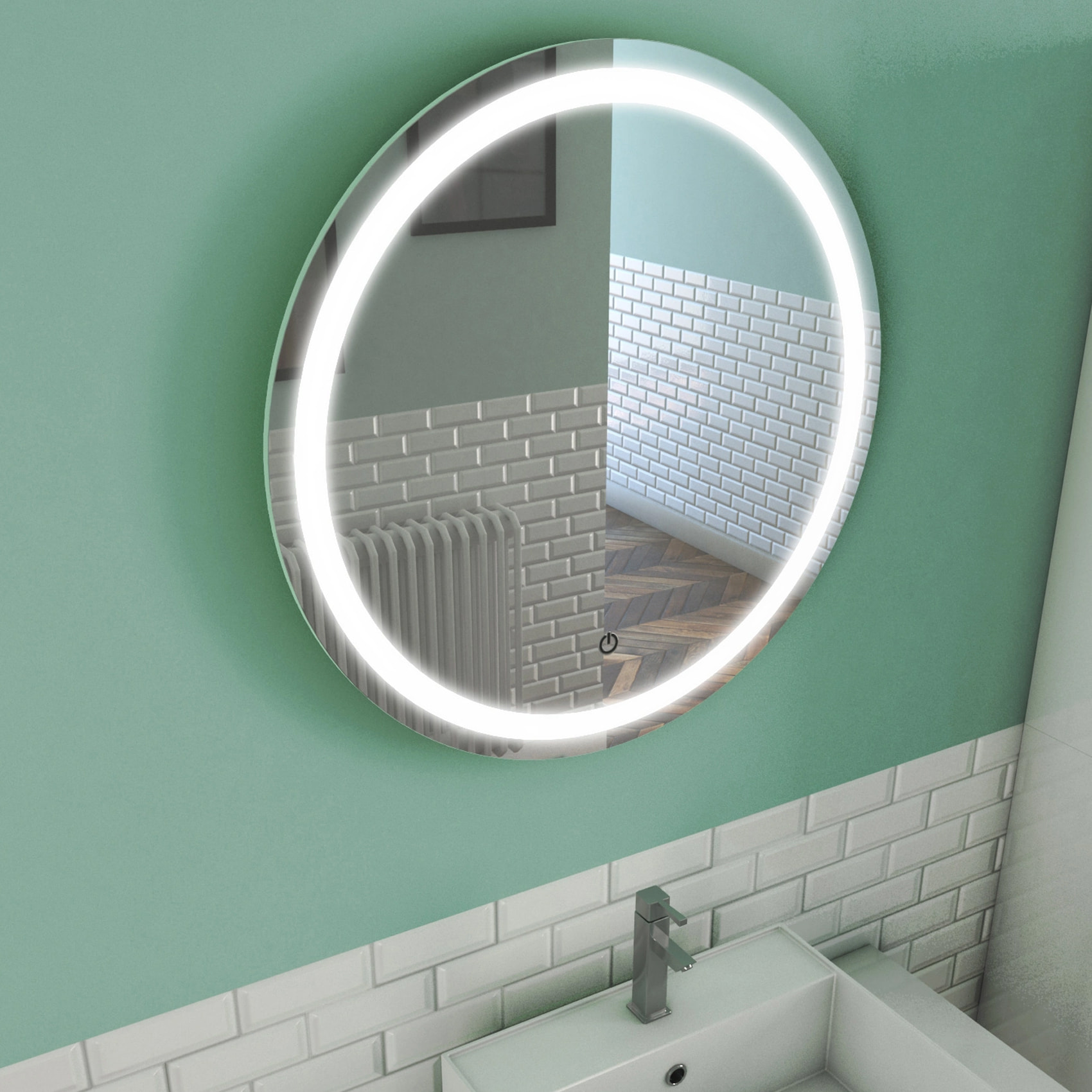 Miroir Led Light Circle - Gris clair