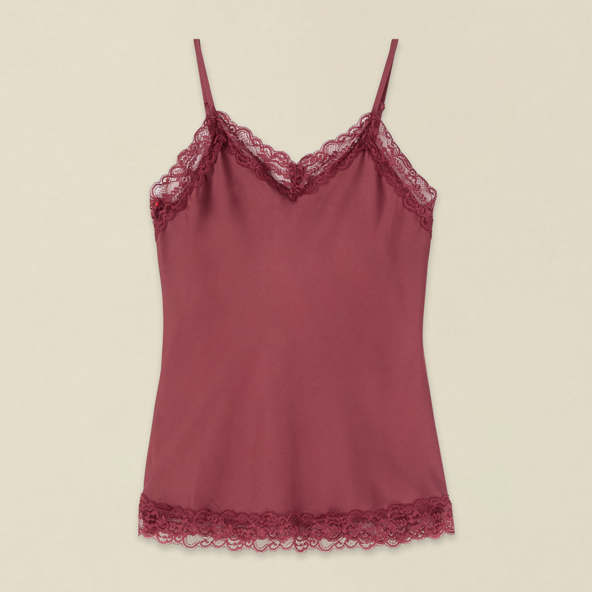 Oltre - Top lingerie in raso e pizzo - Bordeaux
