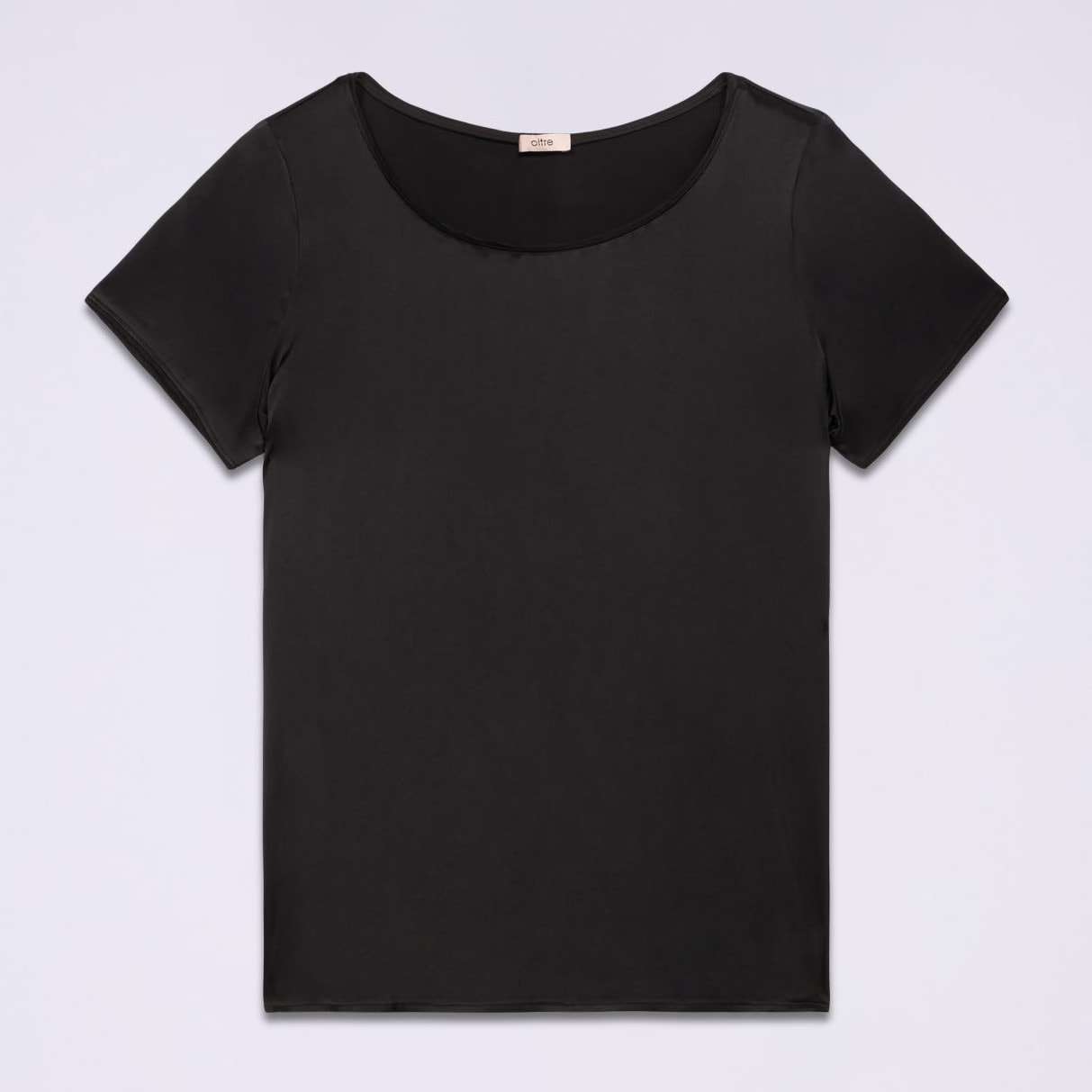 Oltre - Camiseta de raso mezcla de viscosa - Negro