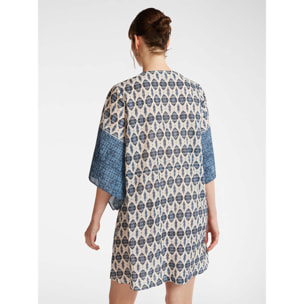 Elena Mirò - Caftán con estampado étnico - Azul