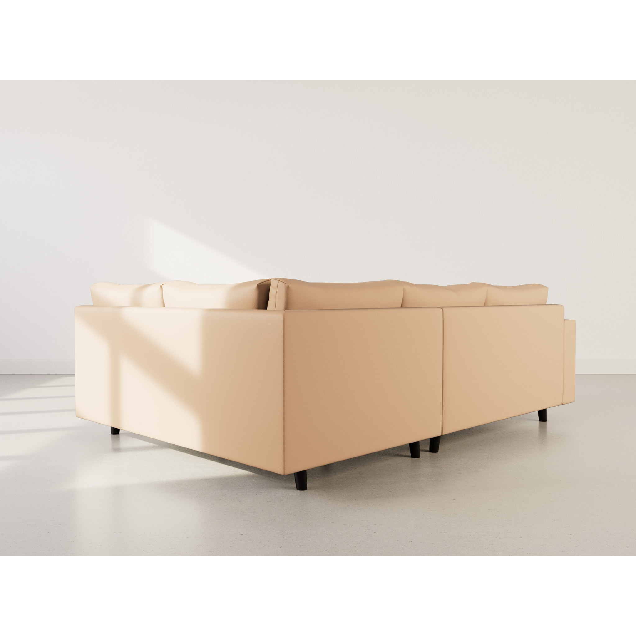 Rune - canapé d'angle droit 4 places en simili - Taupe