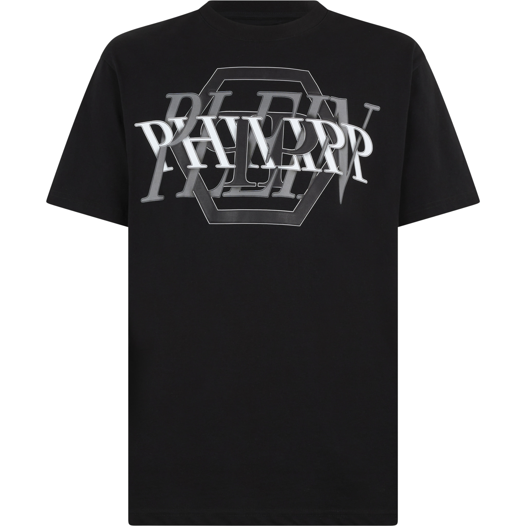 PHILIPP PLEIN Round Neck T-Shirt Logo Hexagon