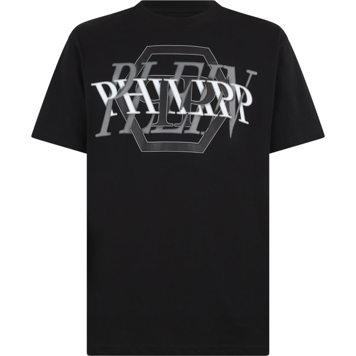PHILIPP PLEIN Round Neck T-Shirt Logo Hexagon