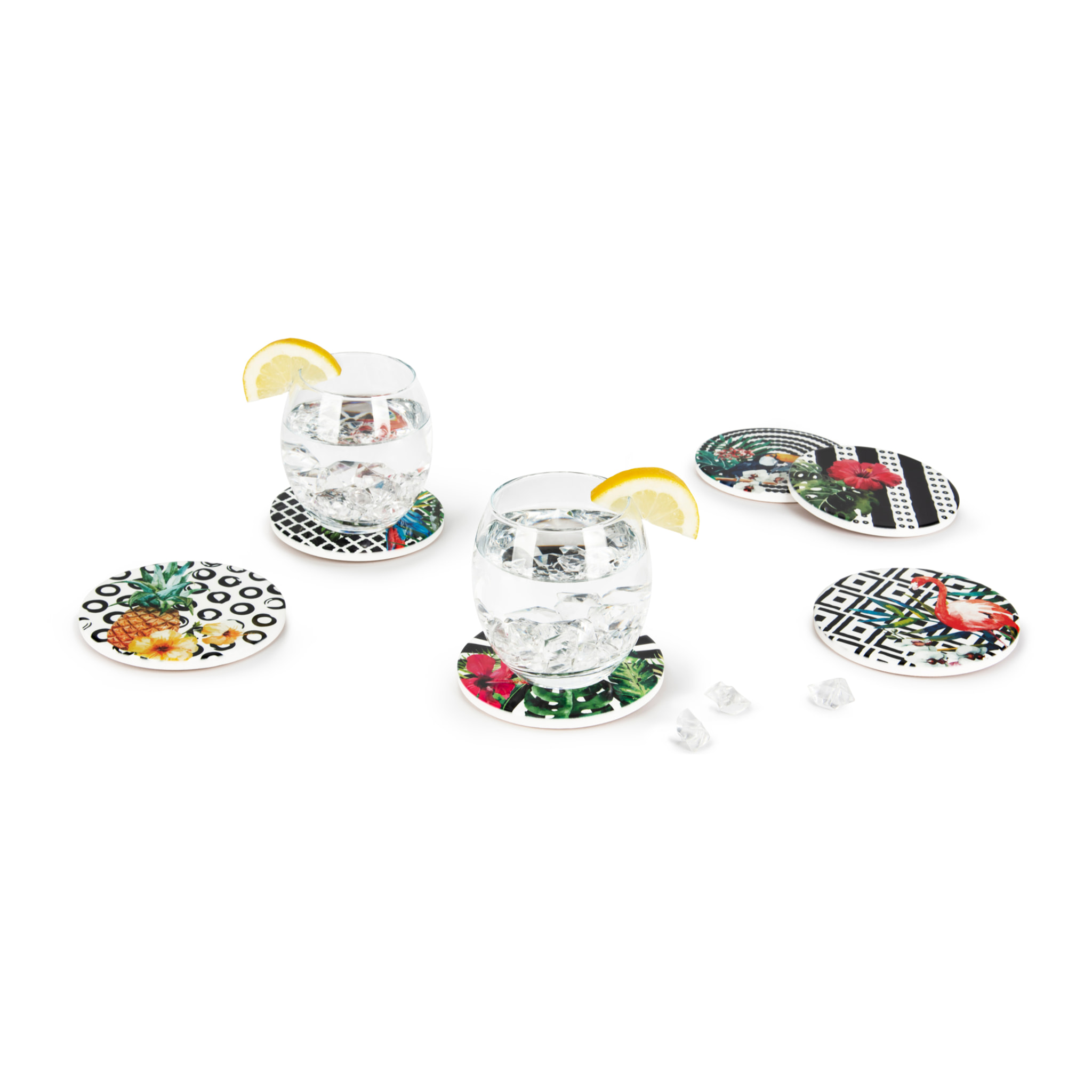 Set 6 sottobicchieri Excelsa – Tropical Chic, Dolomite Multicolore