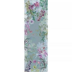 Chemin de table lin & coton lavé 150 g/m² imprimé bleu violet Ombres boisees givre
