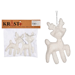 SET 2 RENNE DECORATIVI NATALE 11CM