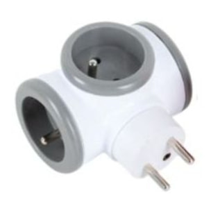 Multiprise ESSENTIELB 3 prises 16A rotative grise