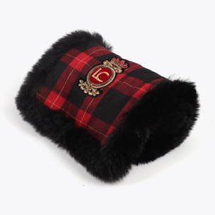 Sciarpa reversibile tartan ed effetto pelliccia